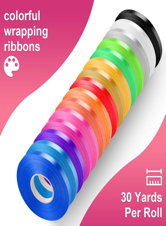 vivinin 27 Roll Curling Ribbon, 3/16 Inch x 32.8 Yard Balloon String, 15 Colors Ribbons for Crafts, Balloon String Ribbon for Party, Festival, Florist Flower - Image 3